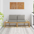 Outdoor End Sofa mit Kissen 2 Stück Weiß Massivholz Akazie