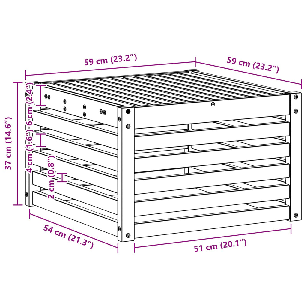 Tisch für Outdoor Massivholz Akazie Weiß 59 x 59 x 37 cm