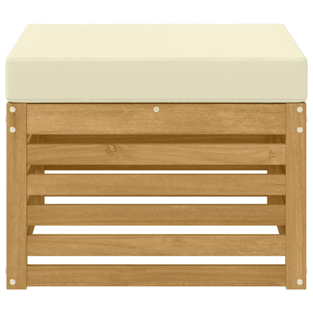 Outdoor-Fußhocker Massivholz Akazie Weiß