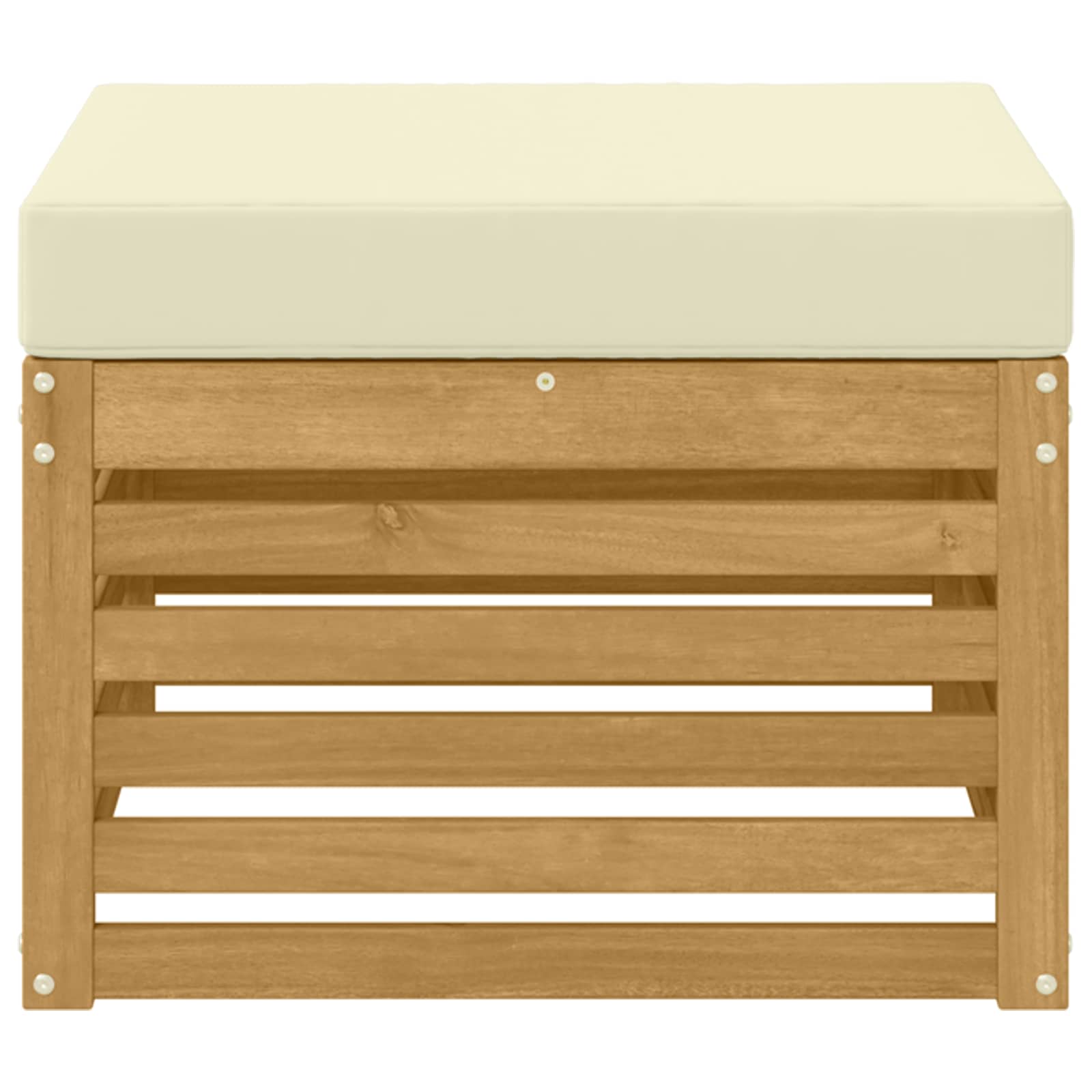 Outdoor-Fußhocker Massivholz Akazie Weiß