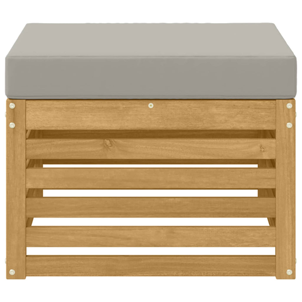 Outdoor-Fußhocker Massivholz Akazie Weiß