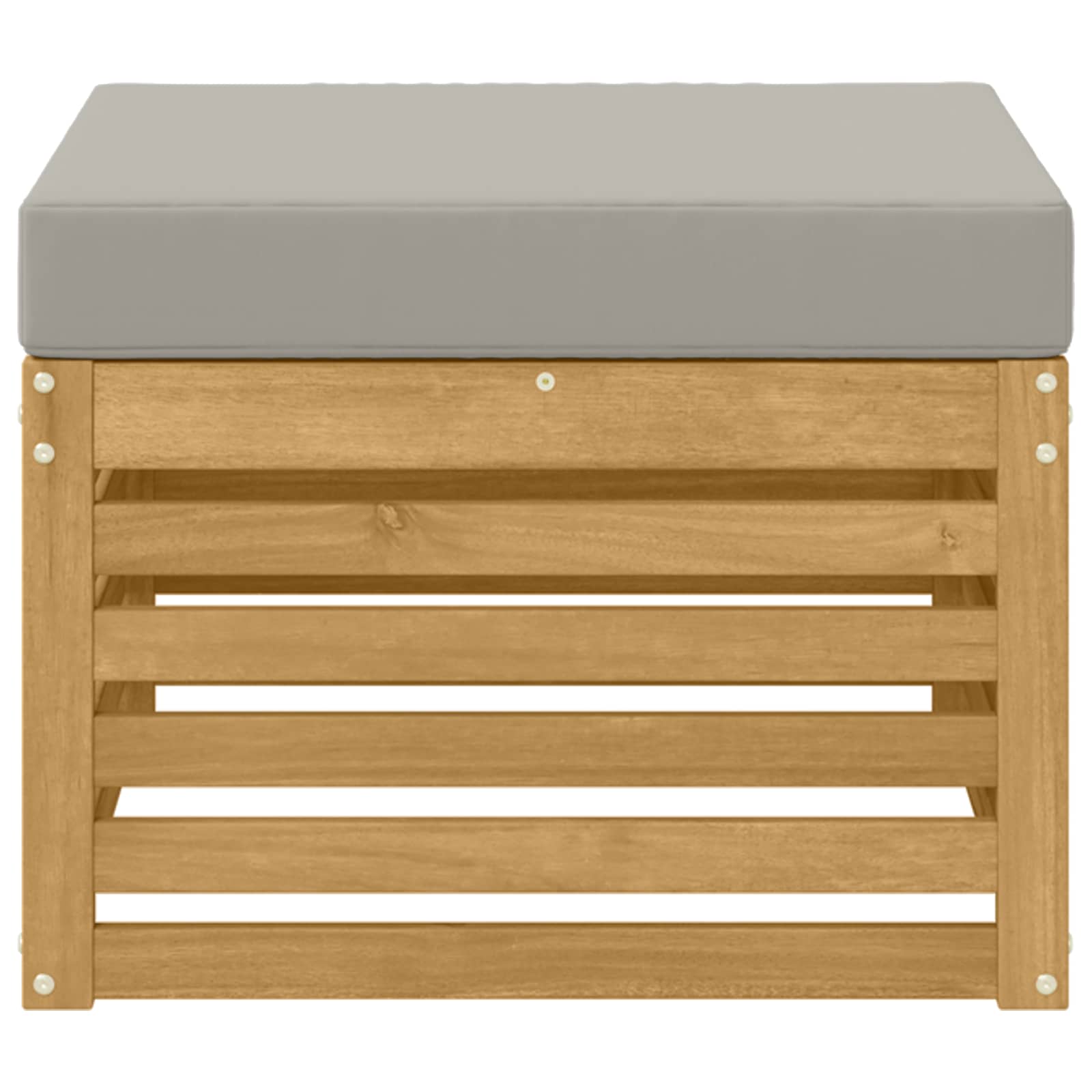 Outdoor-Fußhocker Massivholz Akazie Weiß