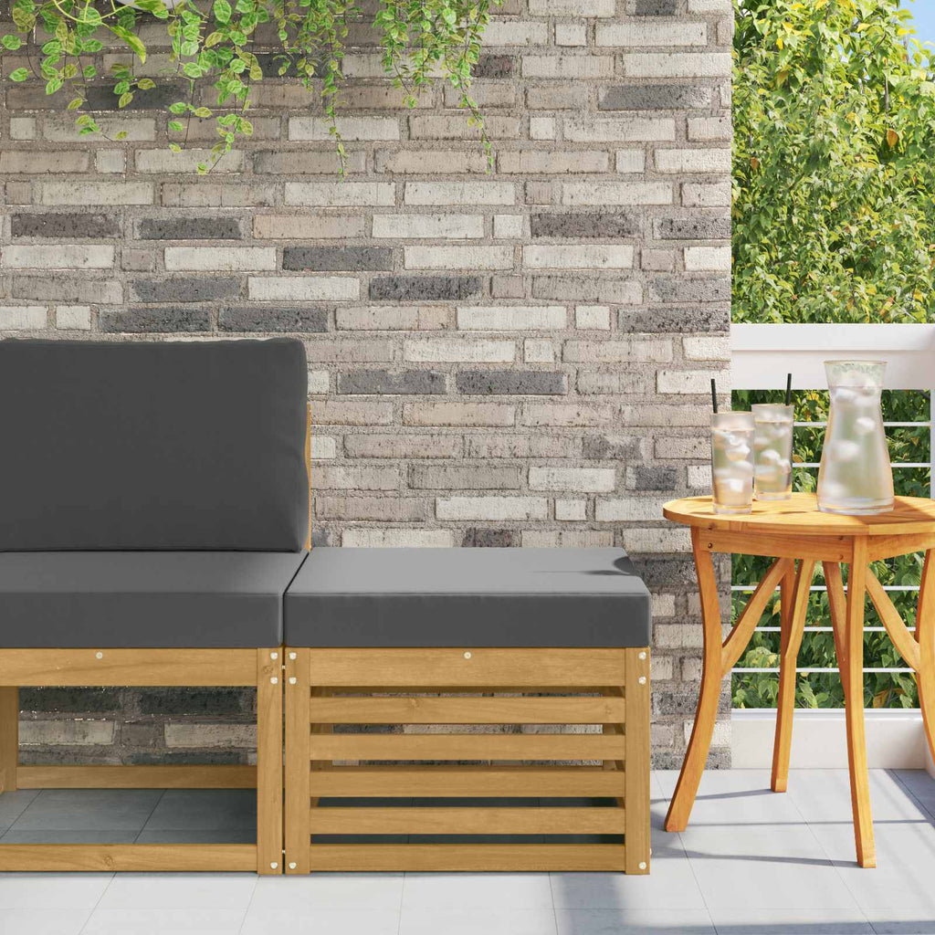 Outdoor-Fußhocker Massivholz Akazie Weiß