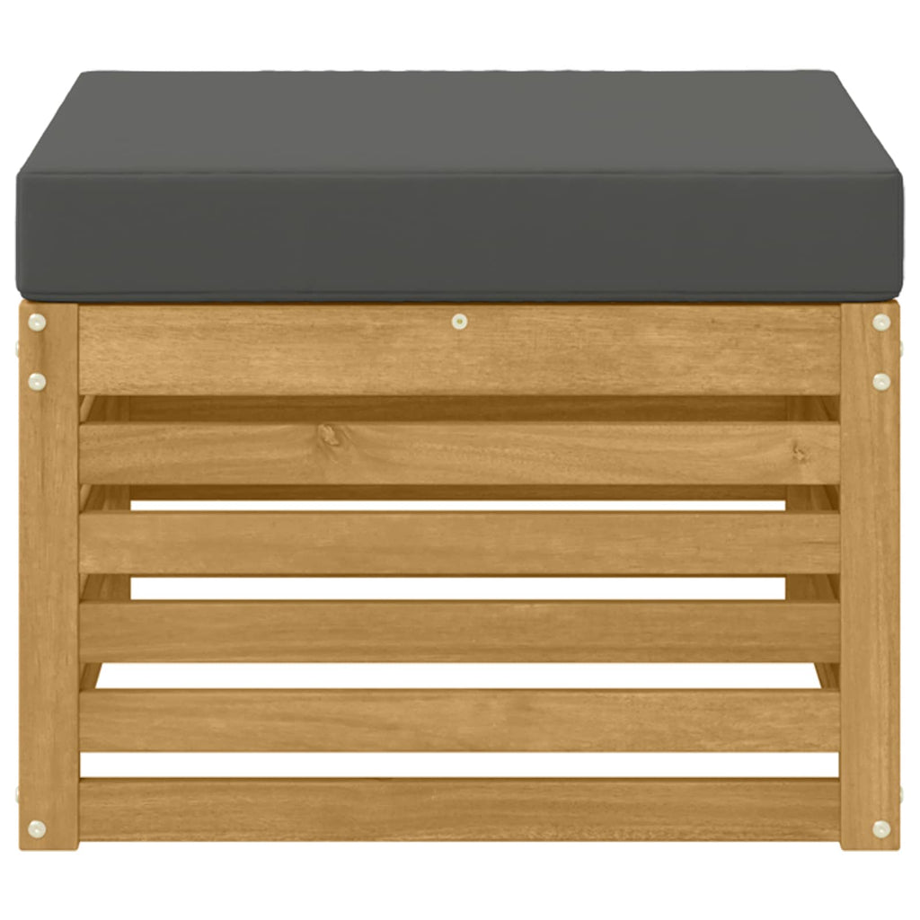 Outdoor-Fußhocker Massivholz Akazie Weiß
