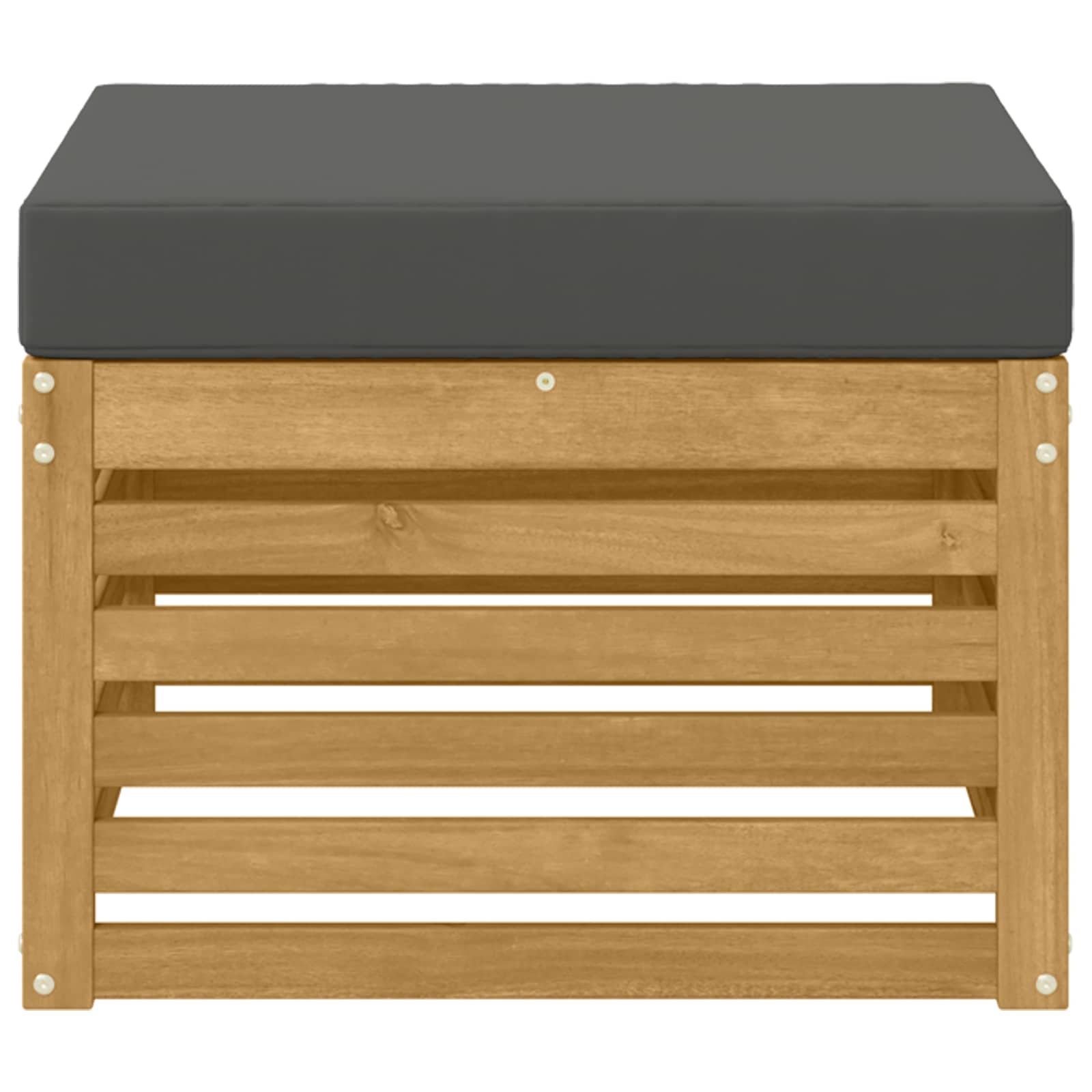 Outdoor-Fußhocker Massivholz Akazie Weiß