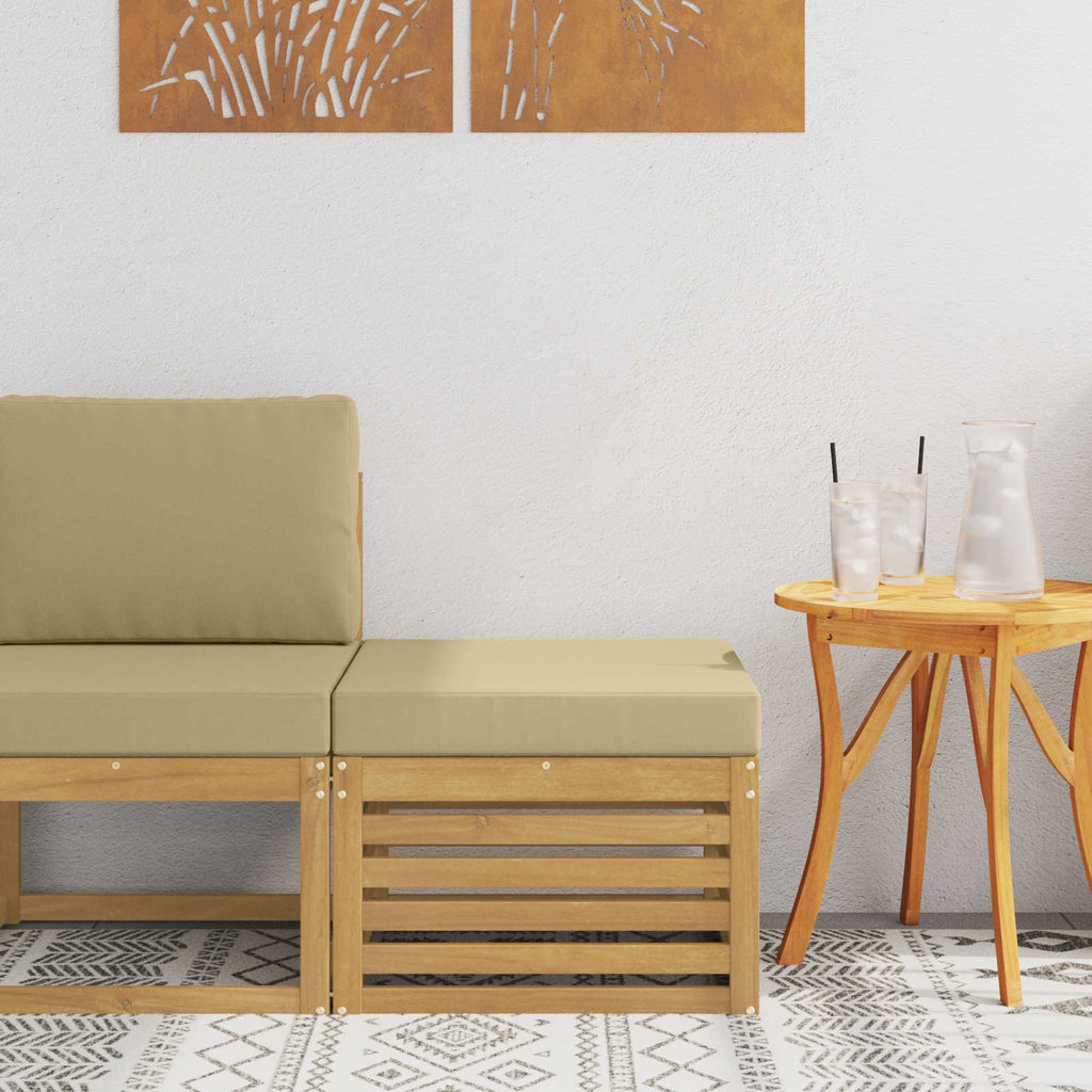 Outdoor-Fußhocker Massivholz Akazie Weiß