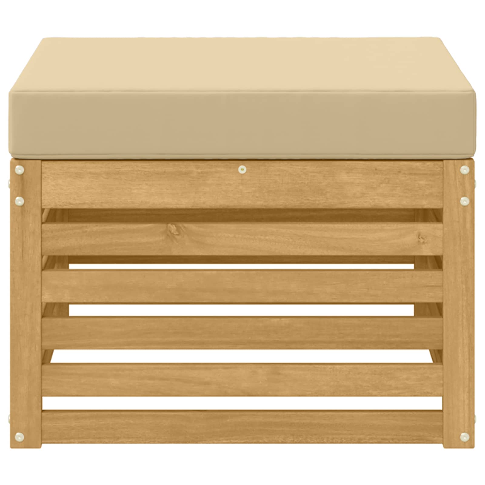 Outdoor-Fußhocker Massivholz Akazie Weiß