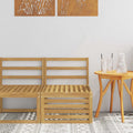 Outdoor Mittelsofa Massivholz Akazie Weiß 63 x 59 x 73 cm