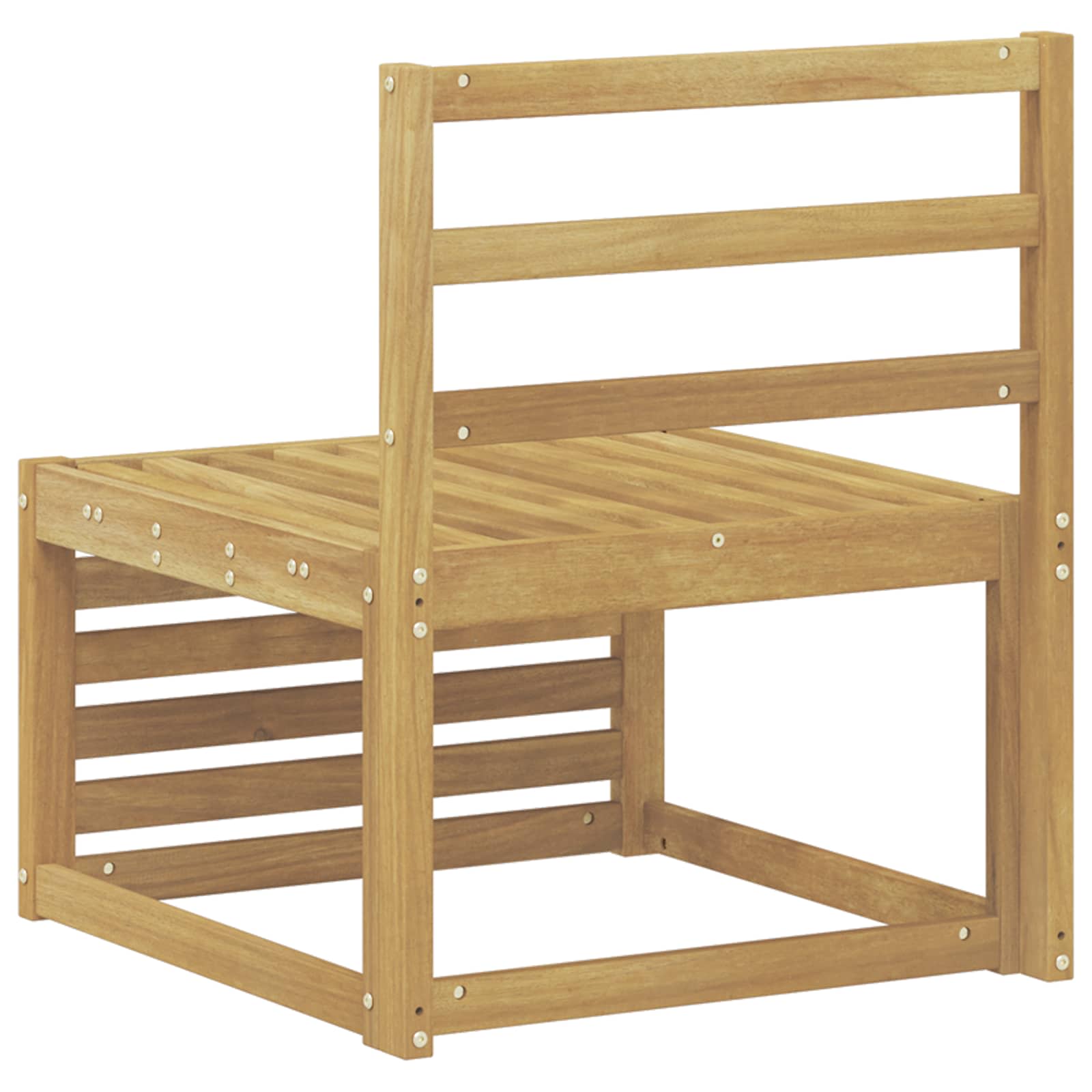 Outdoor Mittelsofa Massivholz Akazie Weiß 63 x 59 x 73 cm