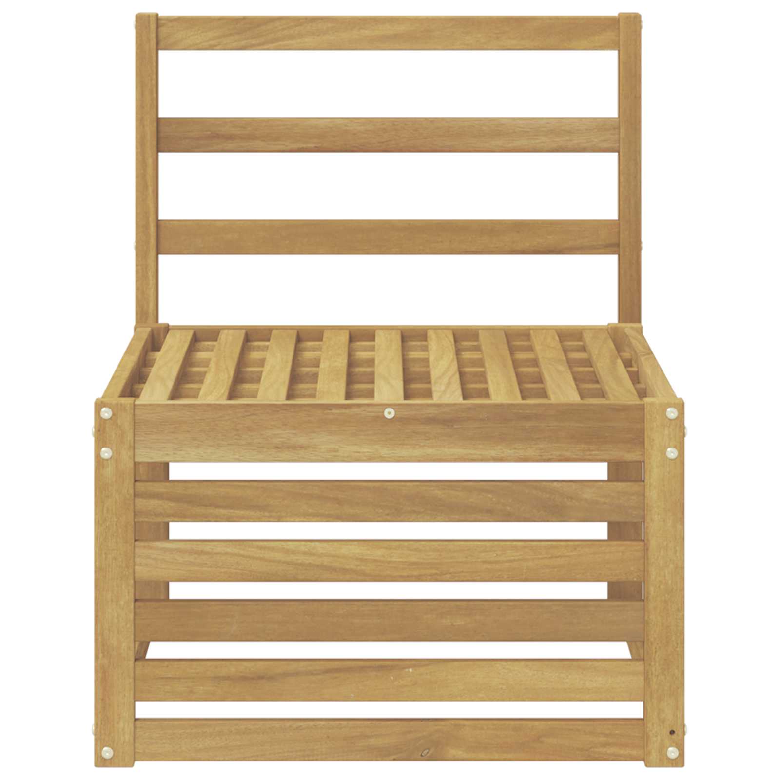 Outdoor Mittelsofa Massivholz Akazie Weiß 63 x 59 x 73 cm