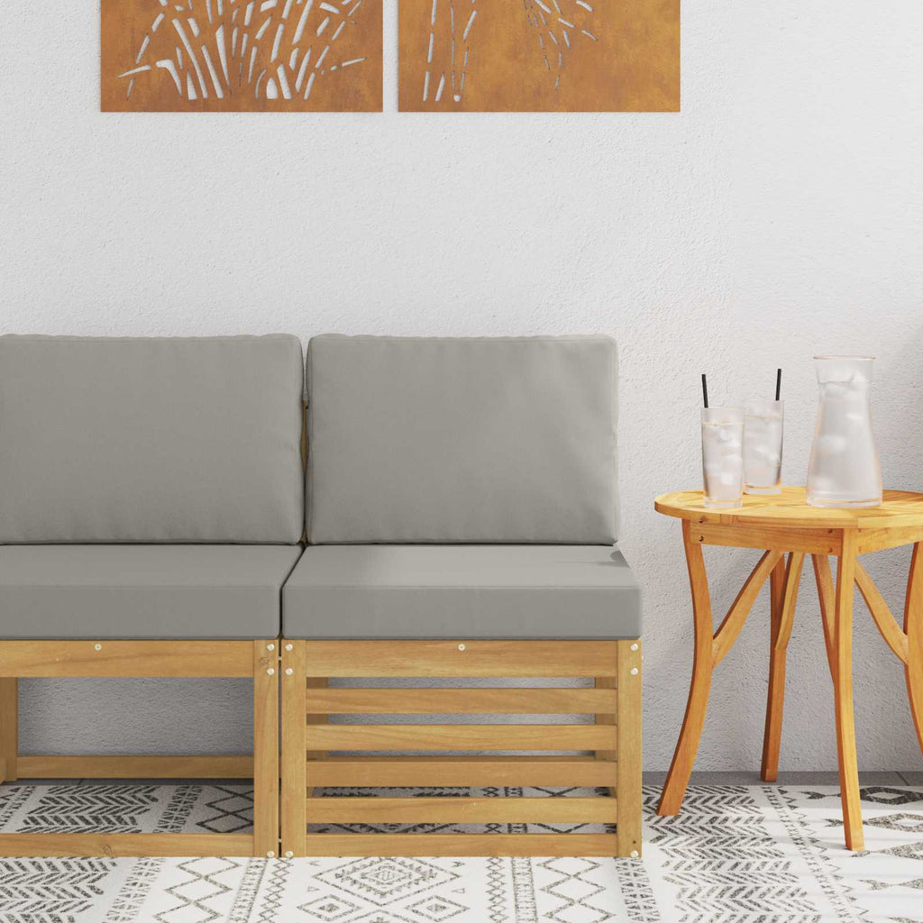 Outdoor Mittelsofa Massivholz Akazie Weiß