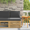 Outdoor Mittelsofa Massivholz Akazie Weiß