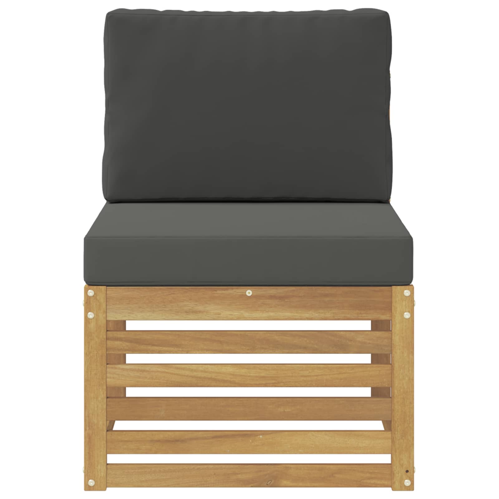 Outdoor Mittelsofa Massivholz Akazie Weiß