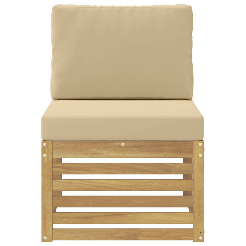 Outdoor Mittelsofa Massivholz Akazie Weiß