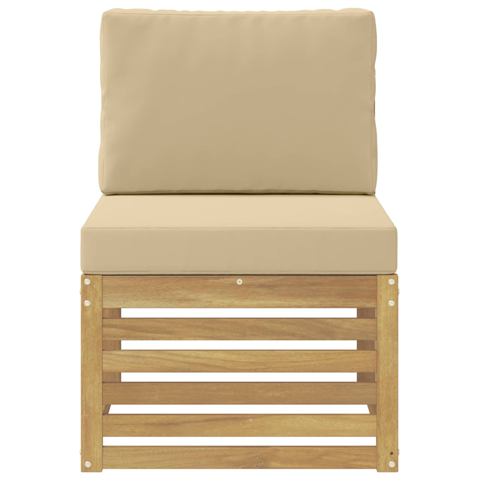 Outdoor Mittelsofa Massivholz Akazie Weiß