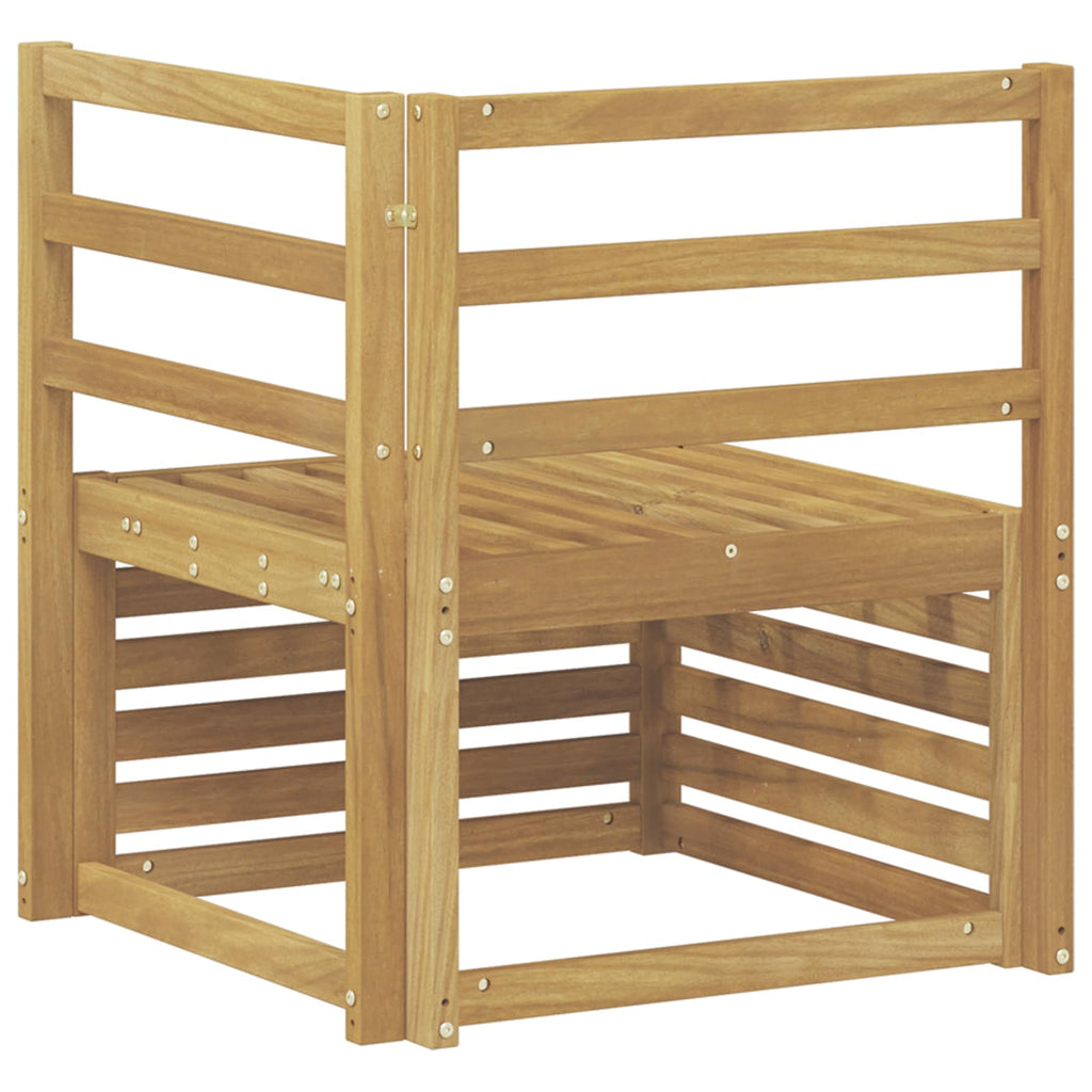 Outdoor Ecksofa Massivholz Akazie Weiß 63 x 63 x 73 cm