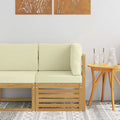 Outdoor Ecksofa Massivholz Akazie Weiß