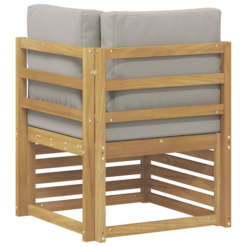 Outdoor Ecksofa Massivholz Akazie Weiß