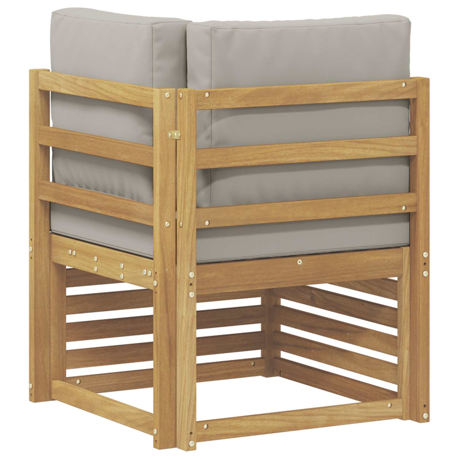 Outdoor Ecksofa Massivholz Akazie Weiß