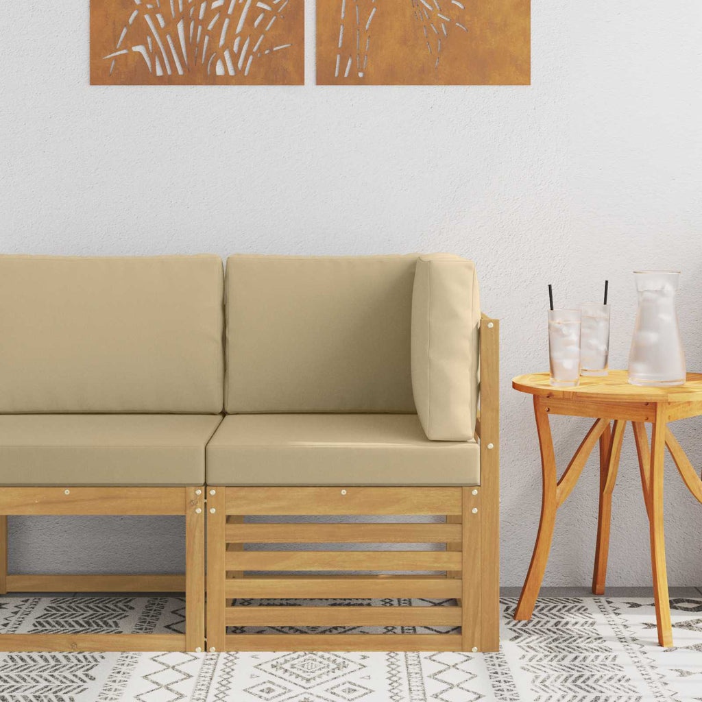 Outdoor Ecksofa Massivholz Akazie Weiß