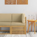 Outdoor Ecksofa Massivholz Akazie Weiß