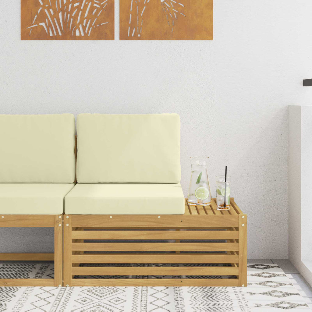 Ecksofa-Einheiten für draußen Weiß und Creme 91 x 63 x 73 cm