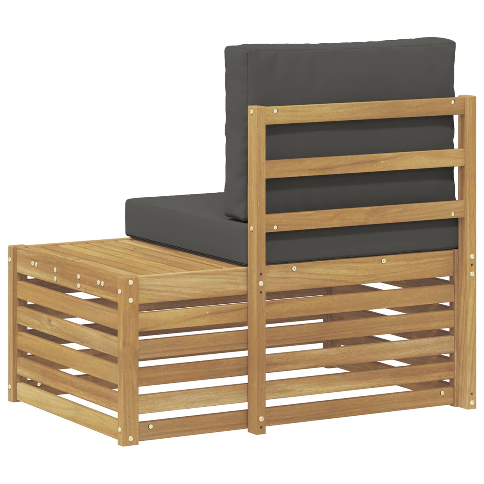 Outdoor Endsofa Weiß 91 x 63 x 73 cm Massivholz Akazie