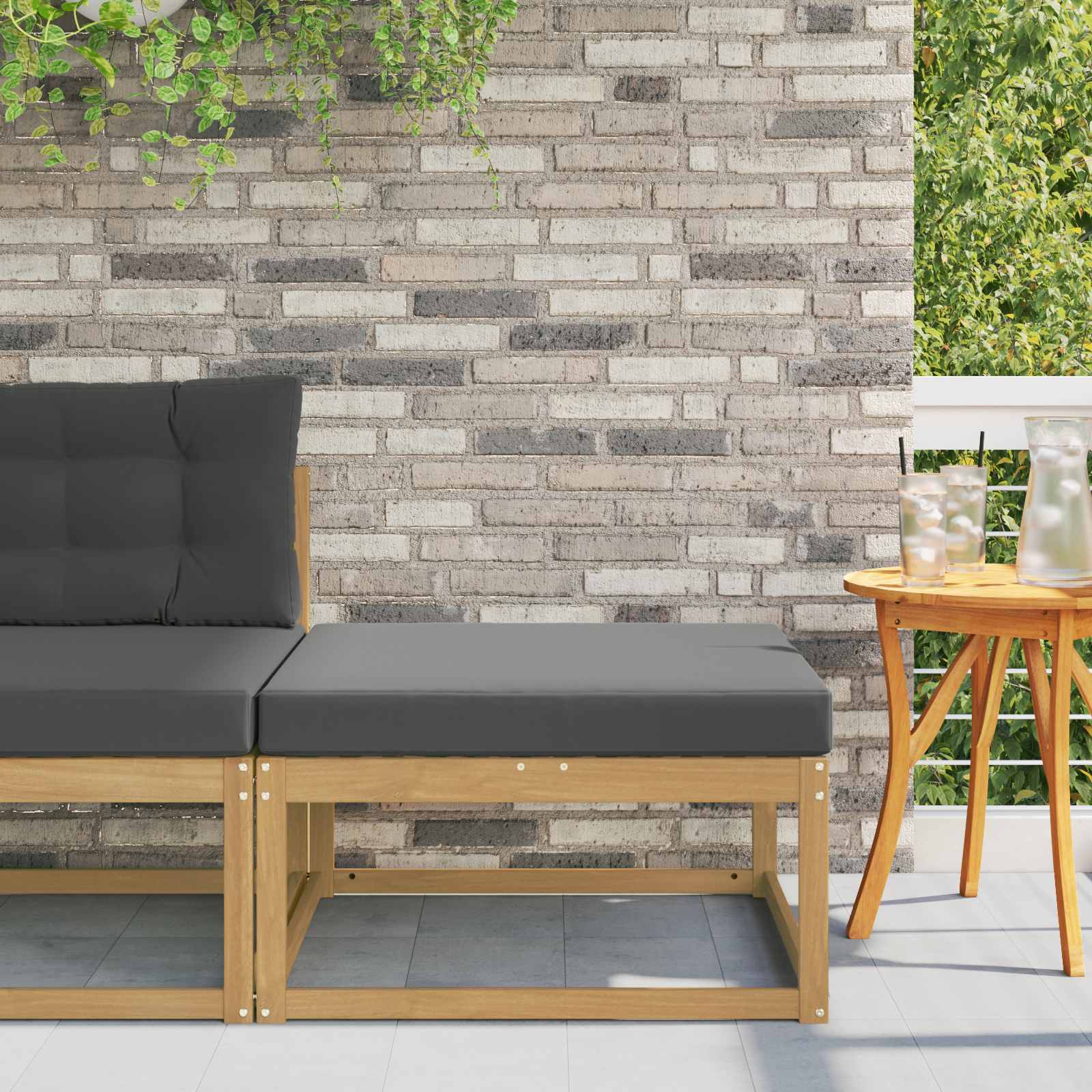 Outdoor-Fußhocker Polyester Weiß