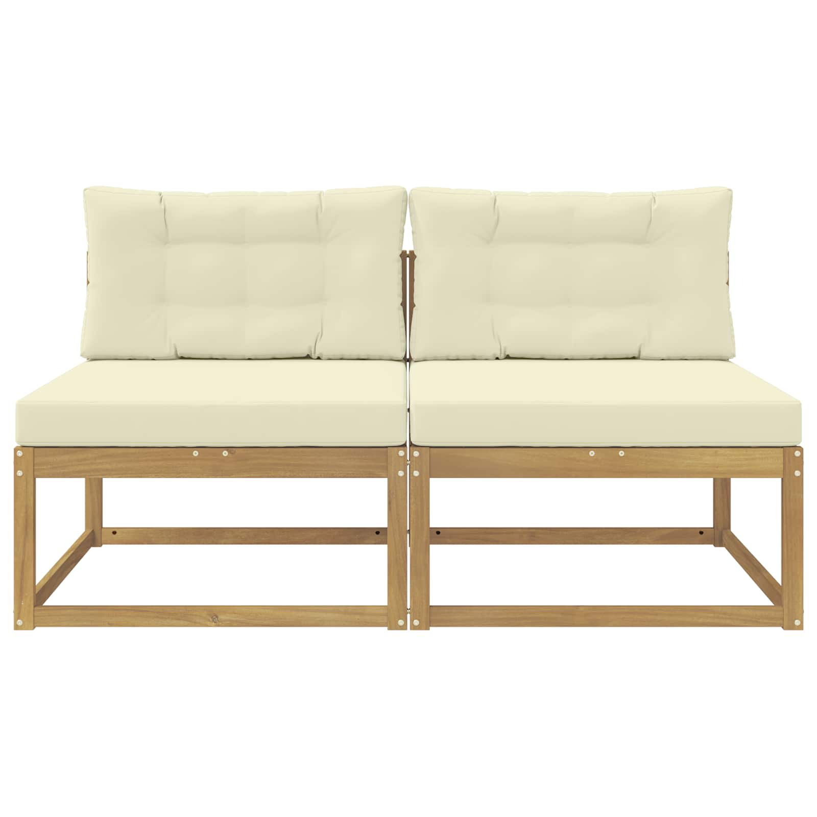 2 Stück Outdoor Mittelsofa Polyester Weiß