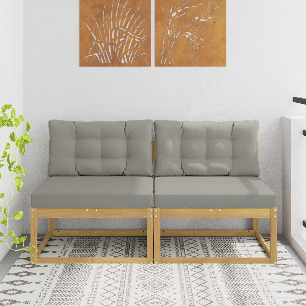 2 Stück Outdoor Mittelsofa Polyester Weiß