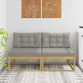 2 Stück Outdoor Mittelsofa Polyester Weiß