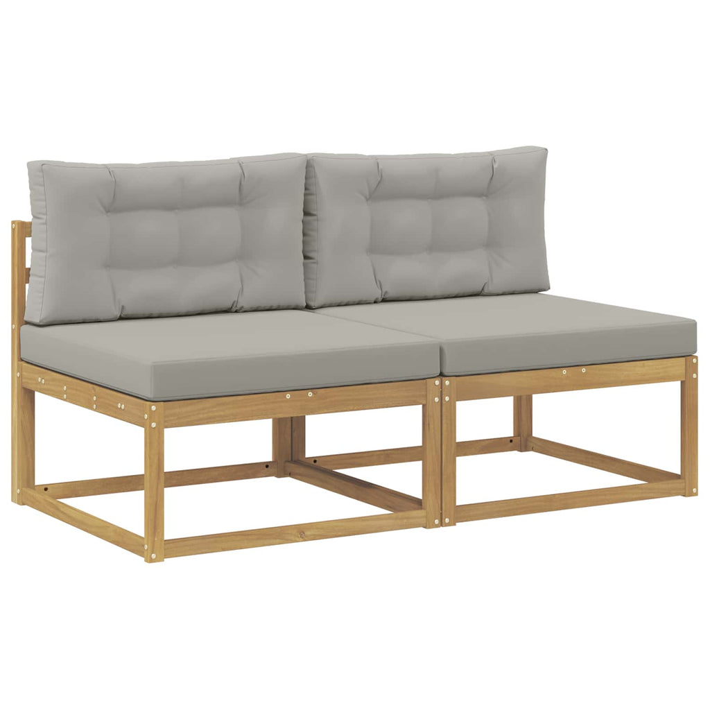 2 Stück Outdoor Mittelsofa Polyester Weiß