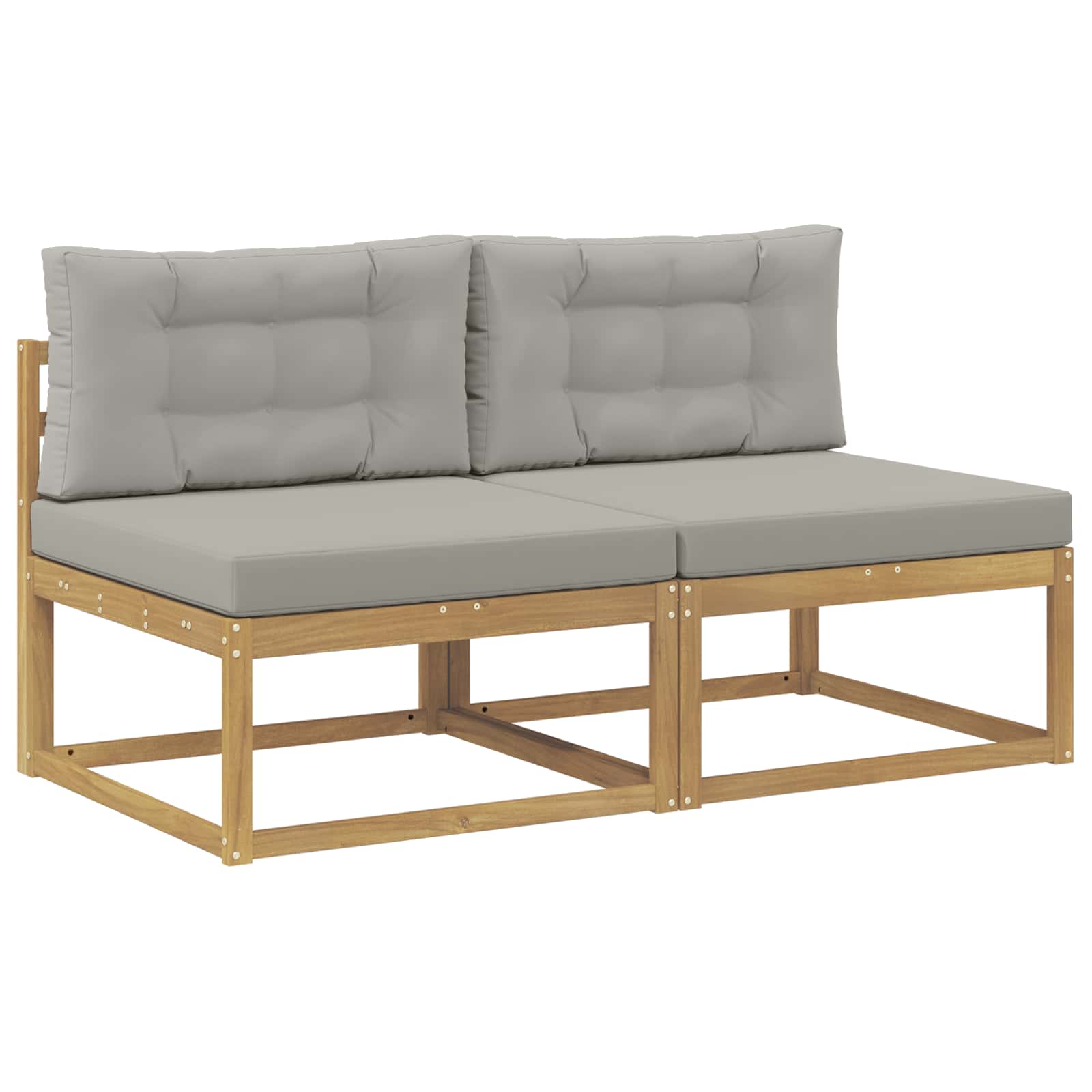 2 Stück Outdoor Mittelsofa Polyester Weiß