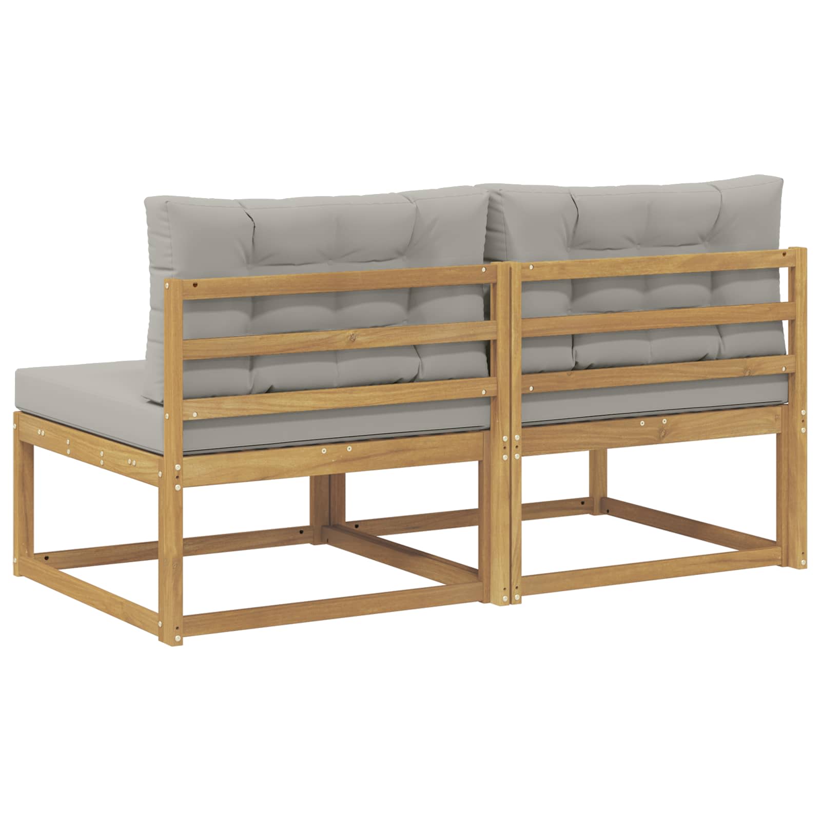 2 Stück Outdoor Mittelsofa Polyester Weiß