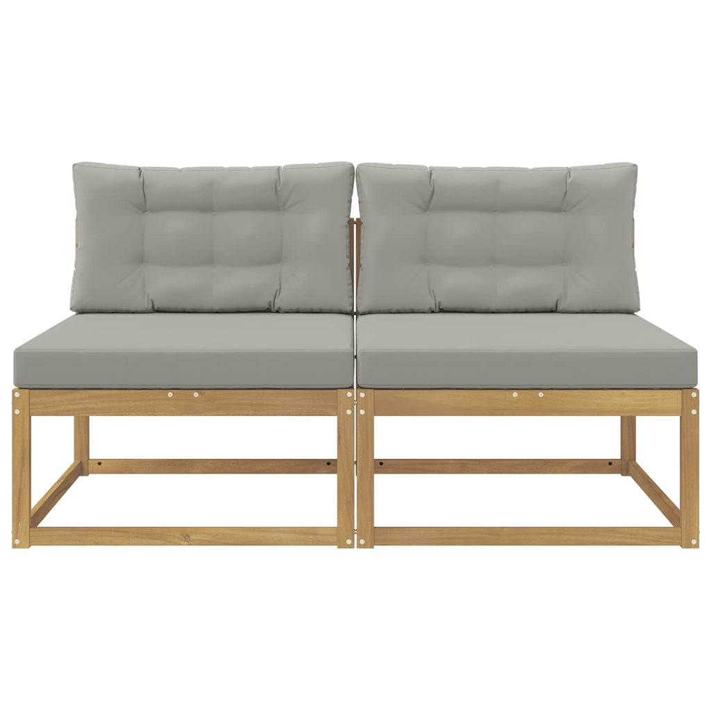 2 Stück Outdoor Mittelsofa Polyester Weiß