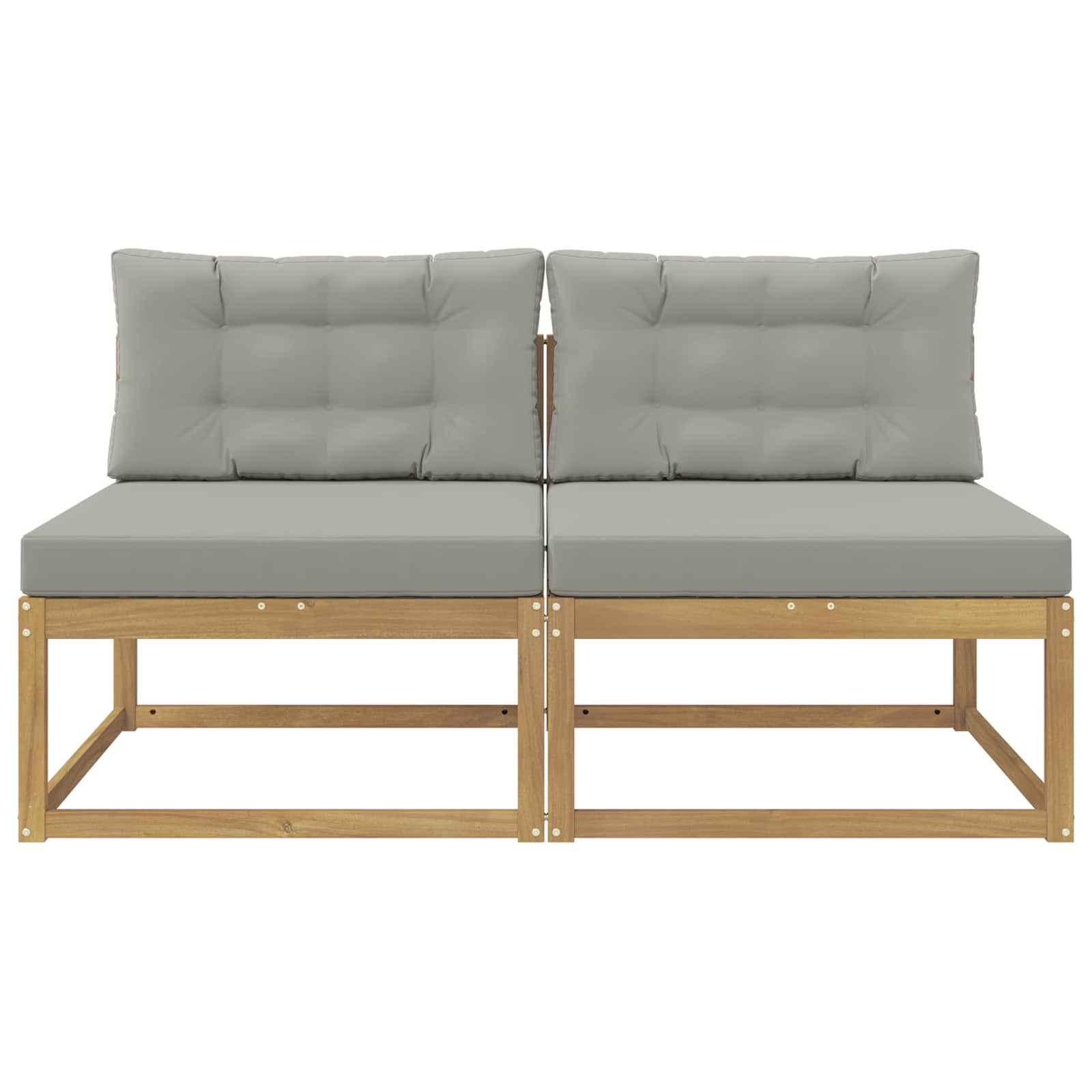 2 Stück Outdoor Mittelsofa Polyester Weiß