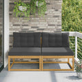 2 Stück Outdoor Mittelsofa Polyester Weiß