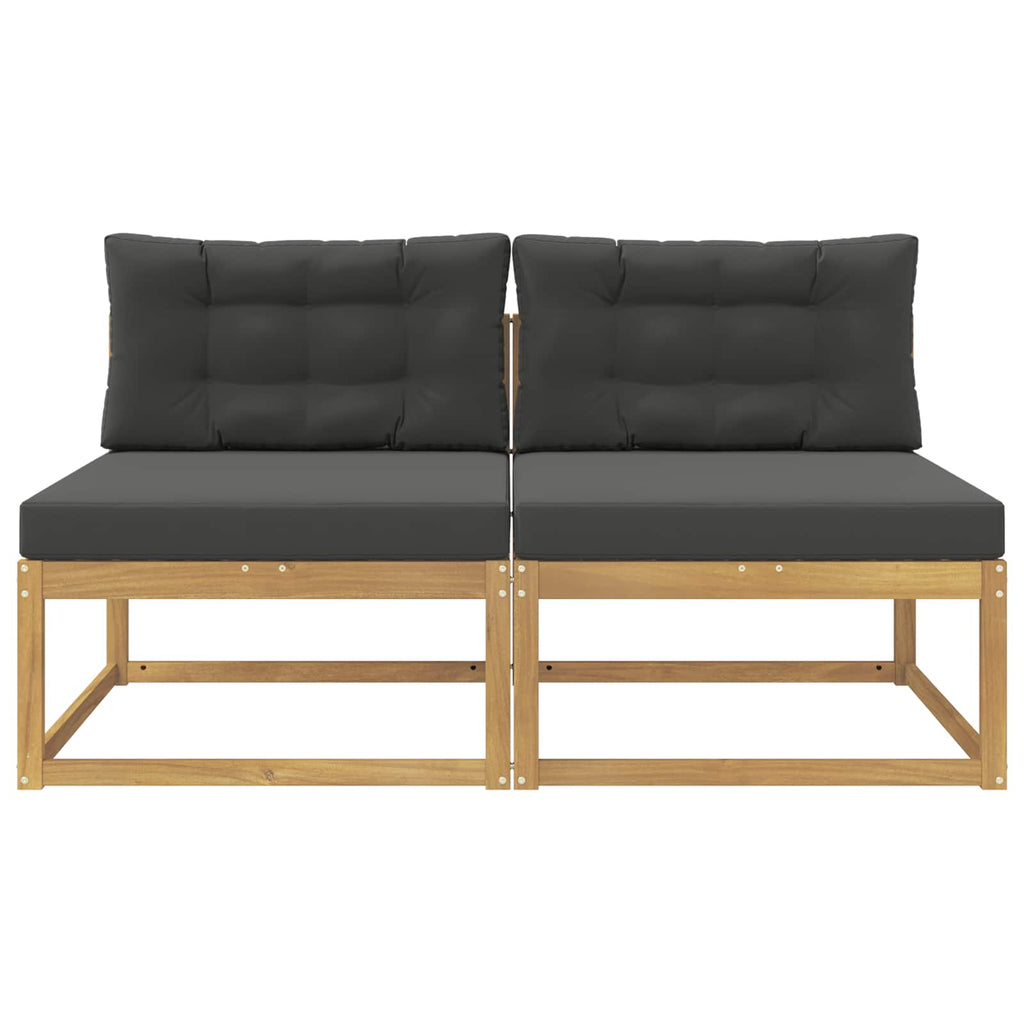 2 Stück Outdoor Mittelsofa Polyester Weiß