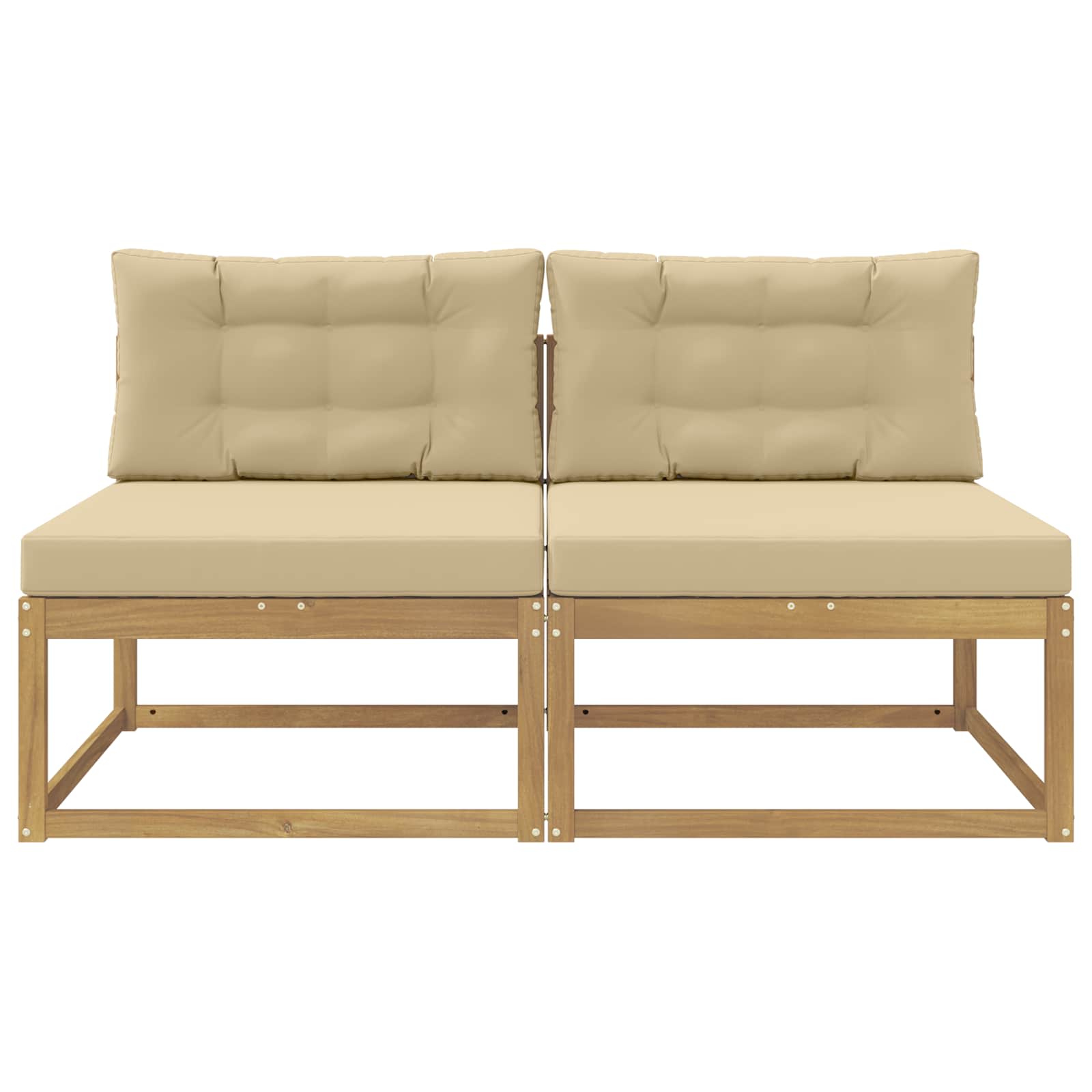 2 Stück Outdoor Mittelsofa Polyester Weiß