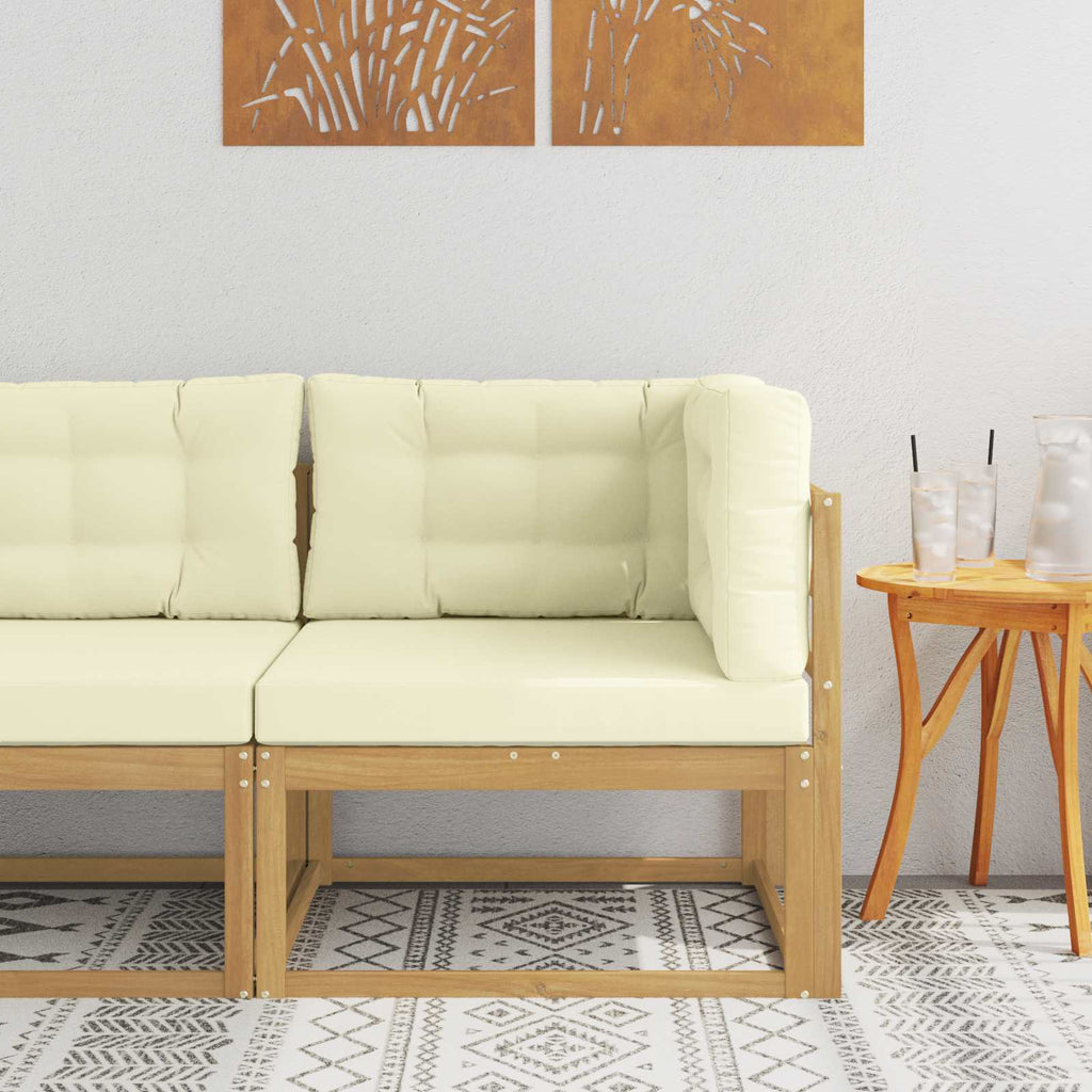 Outdoor Ecksofa Polyester Weiß