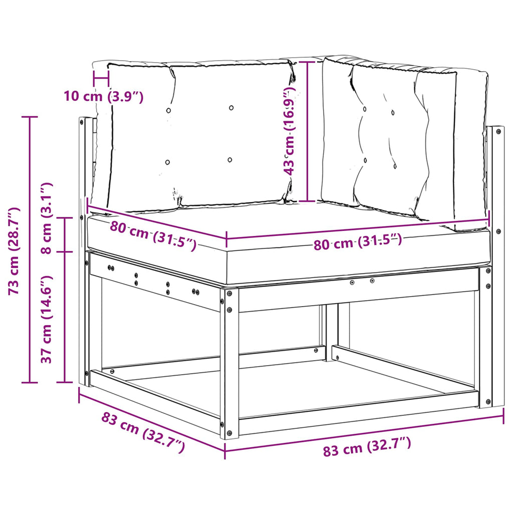 Outdoor Ecksofa Polyester Weiß