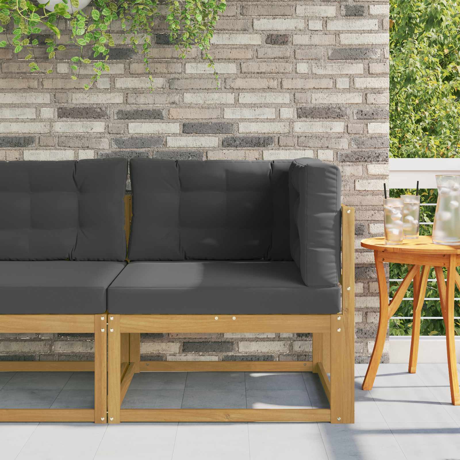 Outdoor Ecksofa Polyester Weiß