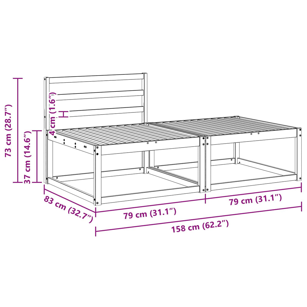 2 Stück Outdoor-Fußhocker Polyester Weiß
