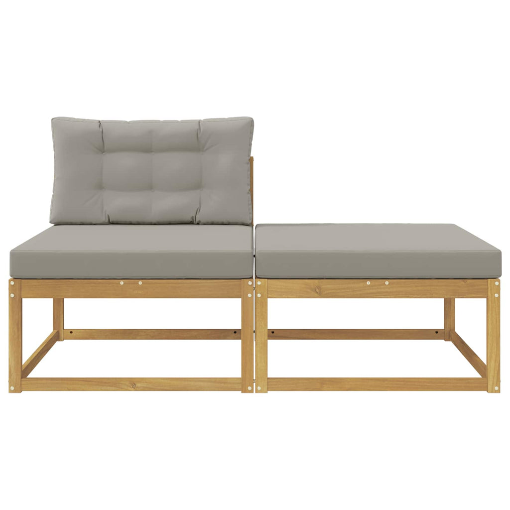 2 Stück Outdoor-Fußhocker Polyester Weiß