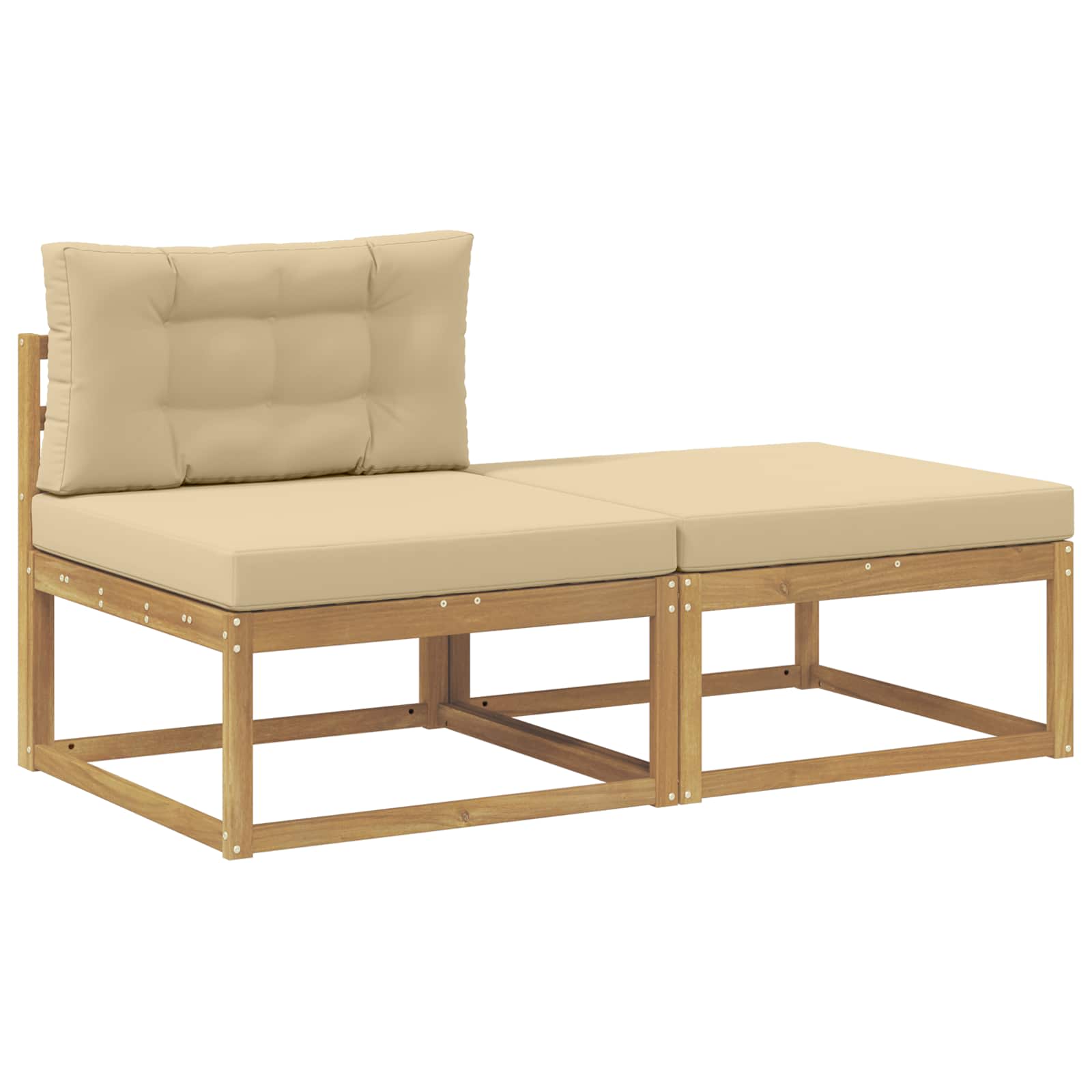 2 Stück Outdoor-Fußhocker Polyester Weiß