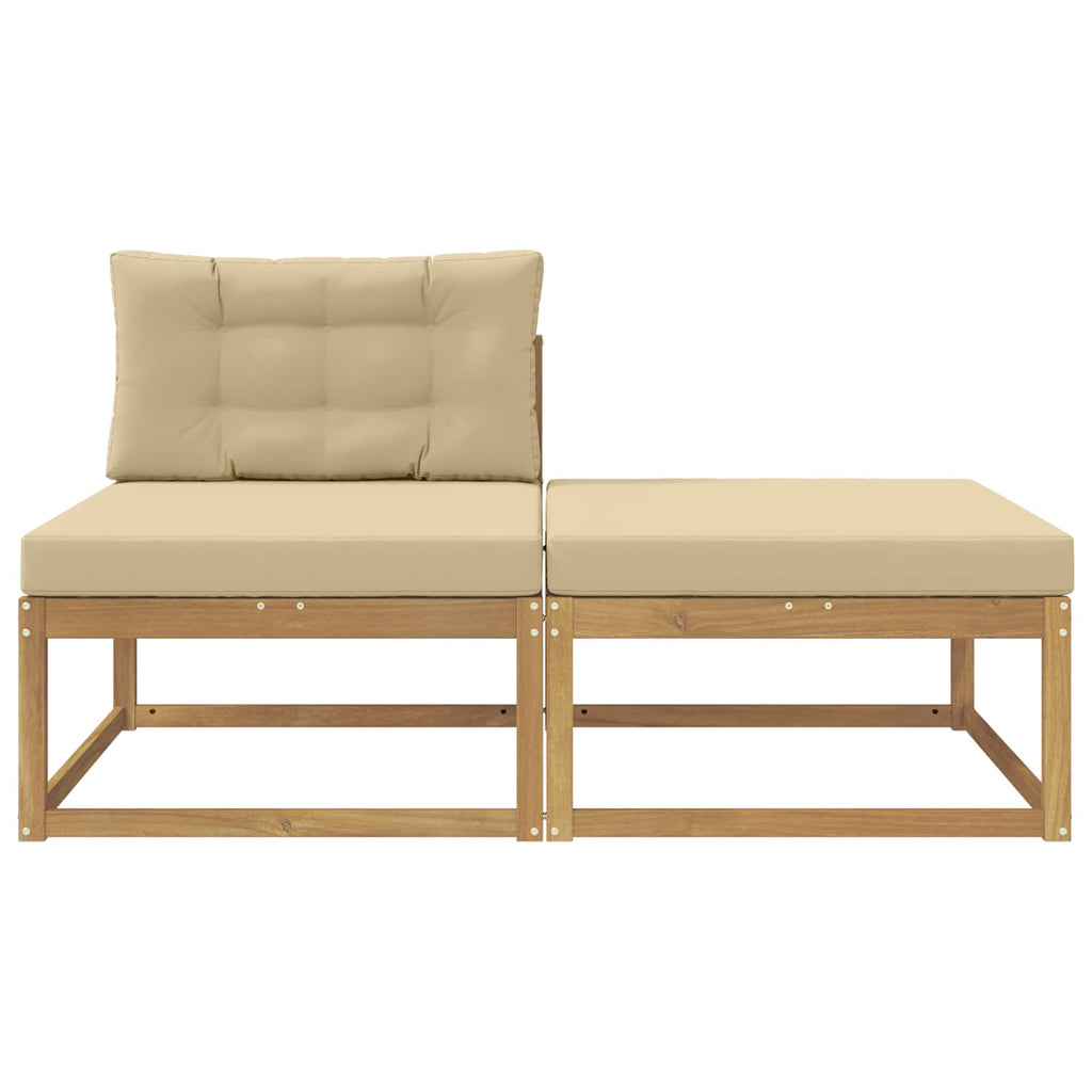 2 Stück Outdoor-Fußhocker Polyester Weiß