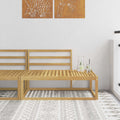 Outdoor End Sofa Weiß 115 x 83 x 73 cm Massivholz Akazie