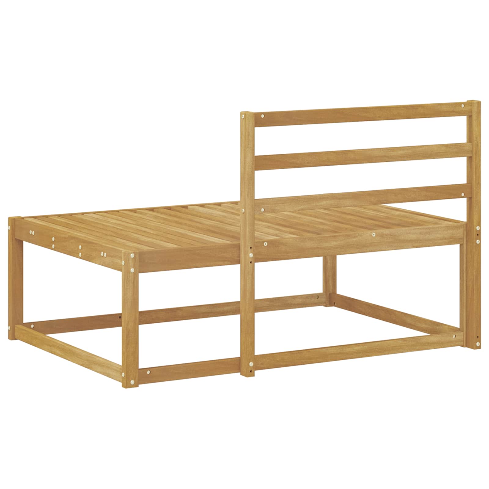 Outdoor End Sofa Weiß 115 x 83 x 73 cm Massivholz Akazie