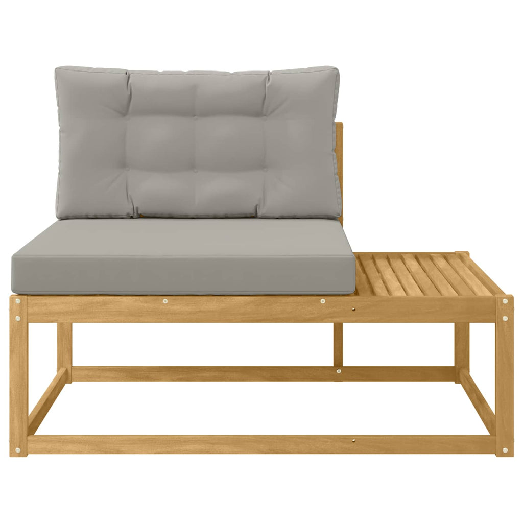 Outdoor End Sofa mit Kissen Weiß 115 x 83 x 73 cm Polyester
