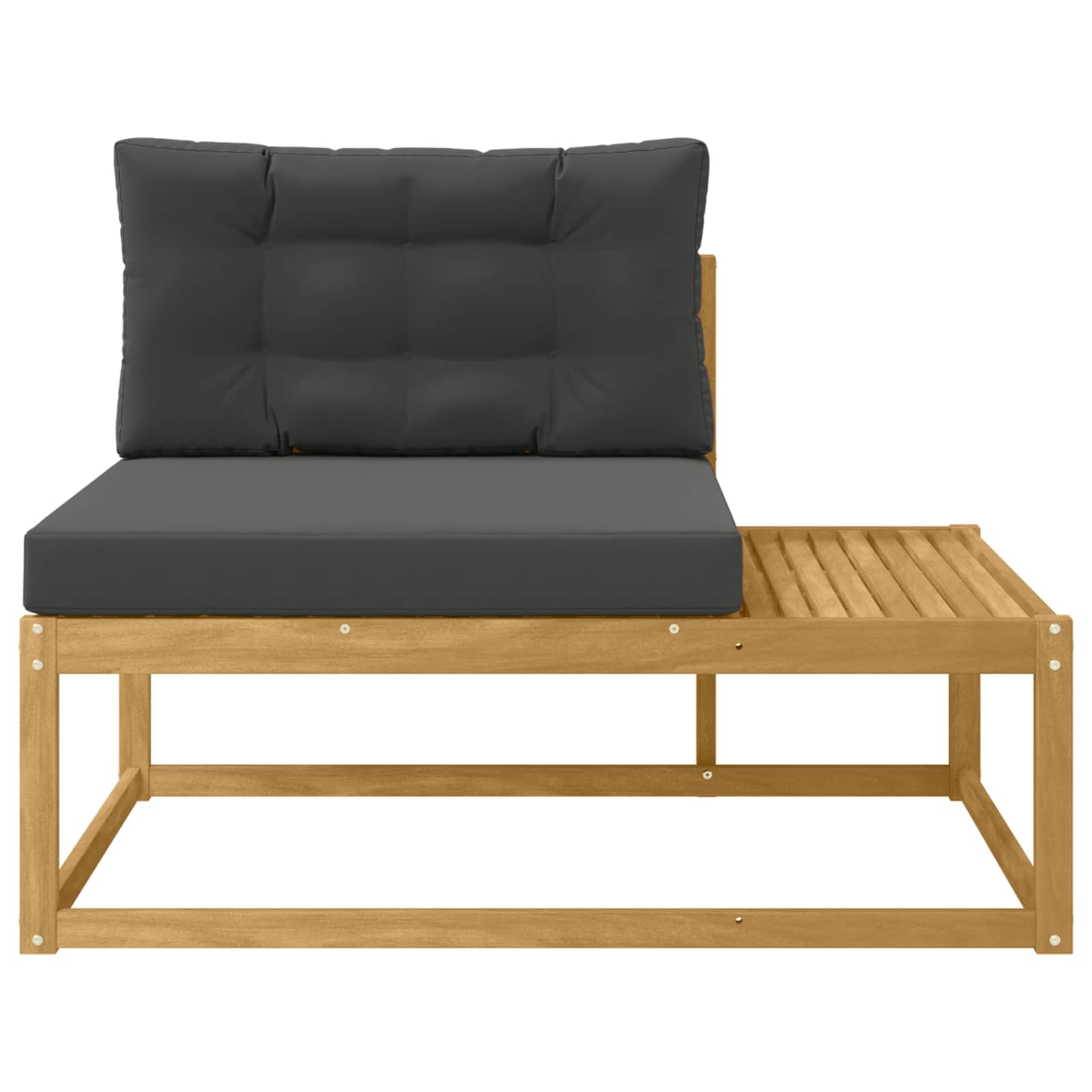 Outdoor End Sofa mit Kissen Weiß 115 x 83 x 73 cm Polyester